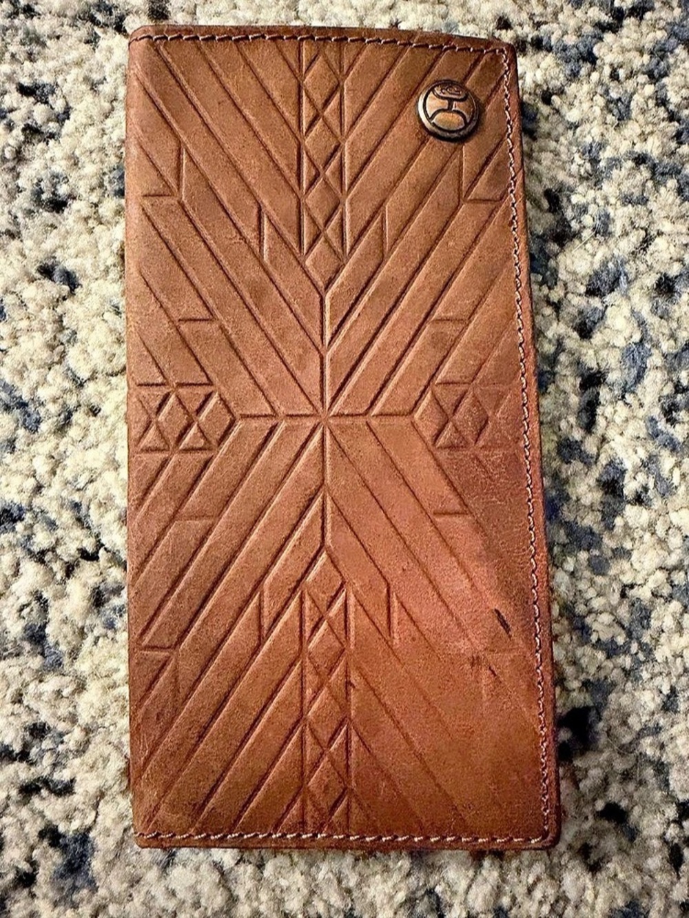 Hooey Men's Bifold Checkbook Wallet Brown